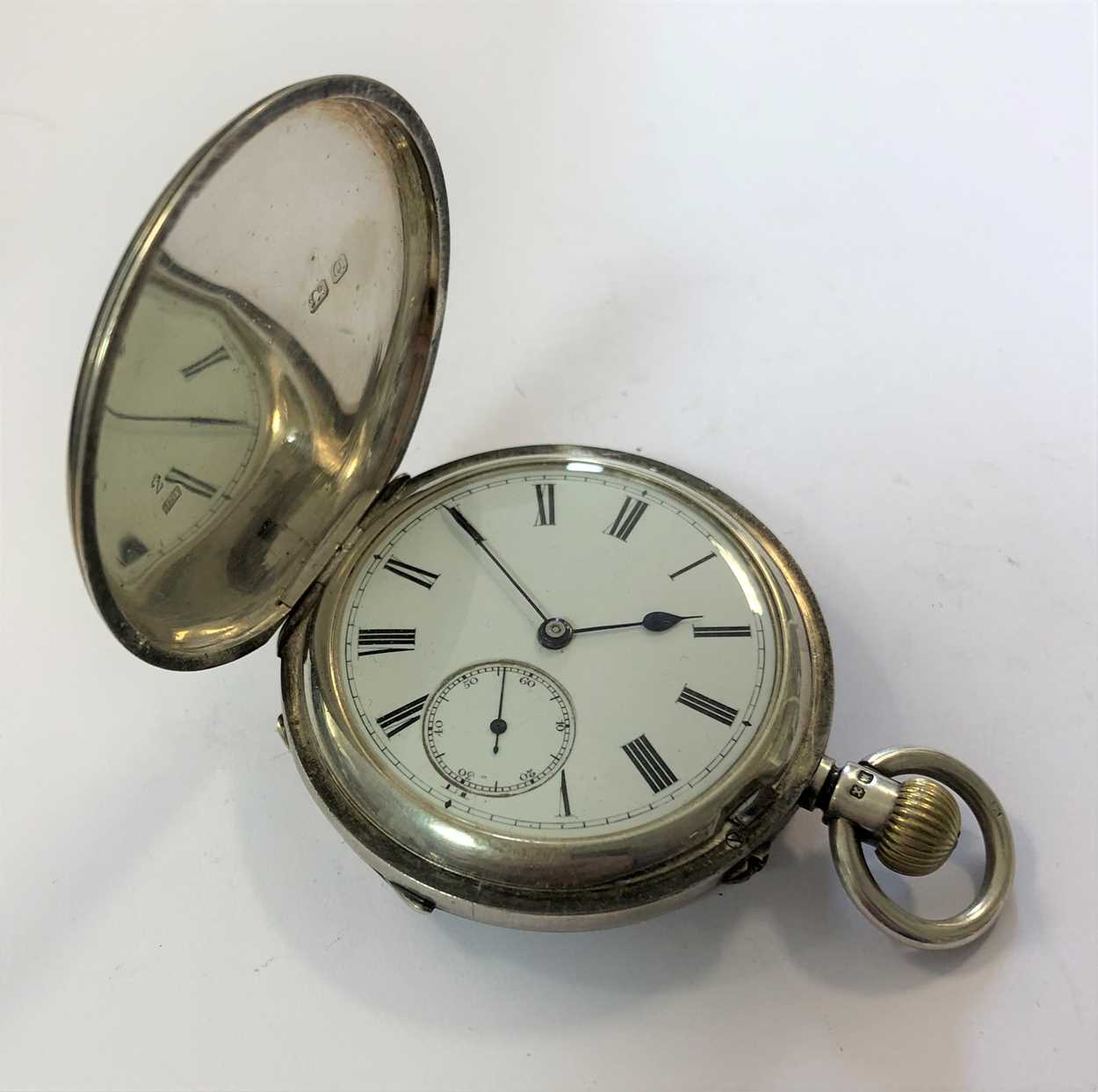 Unsigned - A Victorian silver full hunter pocket watch, - Image 4 of 6