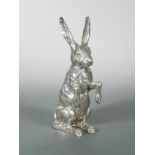 A 19th Century German metalwares silver novelty table ornament modelled as a hare,