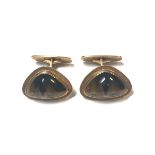 A pair of tiger's eye cufflinks,