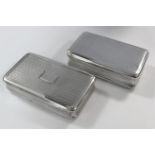 Two George III silver snuff boxes,