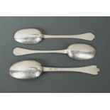 Three Queen Anne Britannia silver spoons,