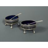 A pair of George III silver salts,