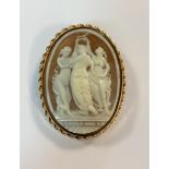 A modern 'three graces' cameo brooch,