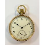 Omega - A Swiss 18ct gold open-faced pocket watch,
