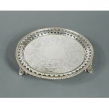 A Victorian silver waiter,