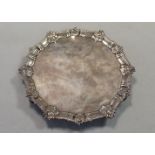 A George II silver salver, by Ebenezer Coker,