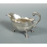 A George II silver sauce boat,