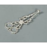 Dublin - A very rare pair of Victorian silver tea tongs,