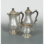 A 20th Century silver harlequin three piece café au lait set by Garrard & Co,