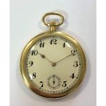 Unsigned - A Victorian 18ct gold open faced dress pocket watch,
