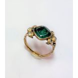 A Georgian emerald and diamond ring,