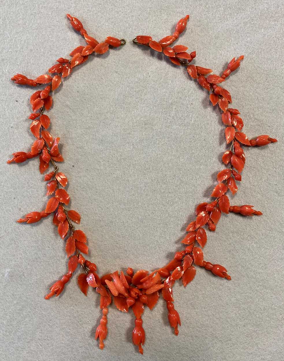 A suite of carved coral jewellery, - Image 3 of 10