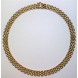 A brick link collar necklace,