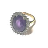 A large amethyst and diamond cluster ring,