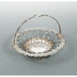 A George IV silver swing handled fruit basket,