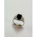 An Art Deco style sapphire and diamond ring,