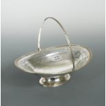 A Victorian silver swing handled bread basket,