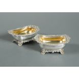 A pair of George IV silver trencher salts,