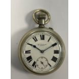 W. Ehrhardt – A base metal military issue open faced-pocket watch,