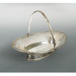 A George III 18th Century silver swing handled bread basket,