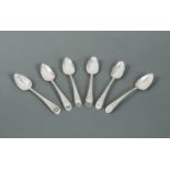 Three sets of six George III 18th Century silver teaspoons,