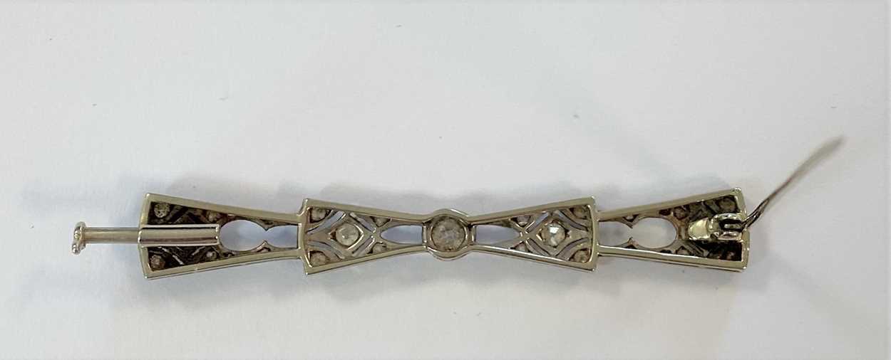 Two diamond set bar brooches, - Image 4 of 7