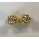 A pair of diamond cluster earstuds,