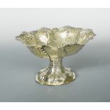 A Victorian silver gilt pierced fruit bowl,