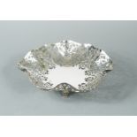 A 20th Century silver pierced cake stand,