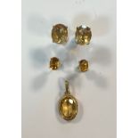 A small collection of citrine set jewels,