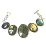 A labradorite plaque bracelet,