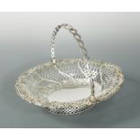 A Victorian silver swing handled bread basket,