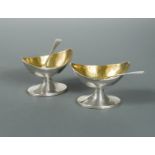 A pair of George III silver salts,