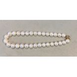 A necklace of large freshwater cultured pearls,