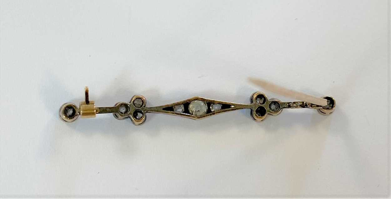 Two diamond set bar brooches, - Image 7 of 7