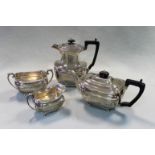A George VI silver four piece tea set,