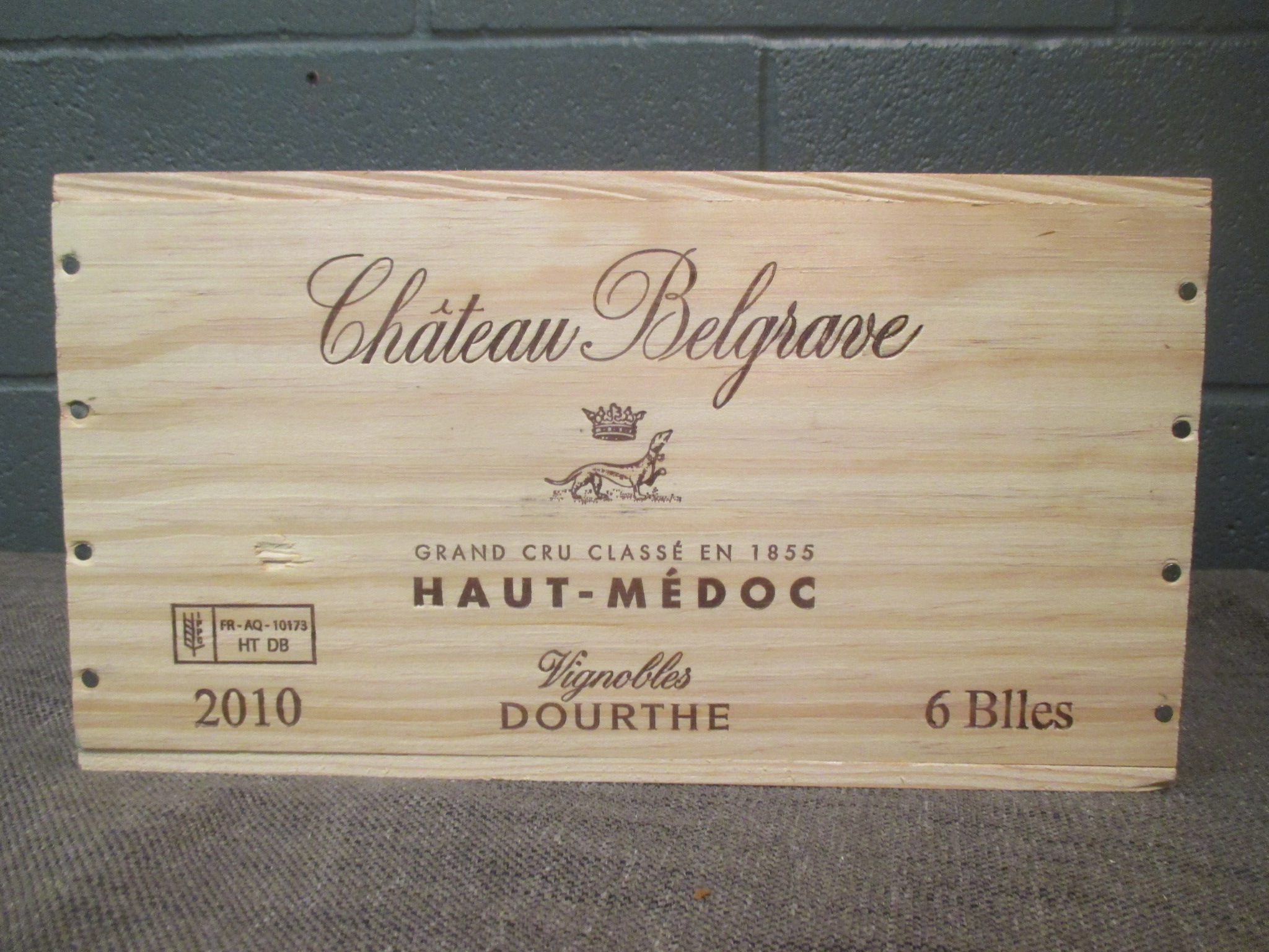 Chateau Belgrave, Haut-Medoc 2010, 6 bottles