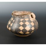 A Chinese painted pottery small storage jar, Neolithic, Banshan type,