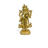 A Sino-Tibetan gilt bronze figure of The White Tara,