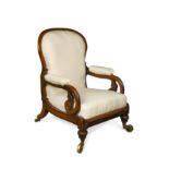 A Regency mahogany Daws patent adjustable armchair,