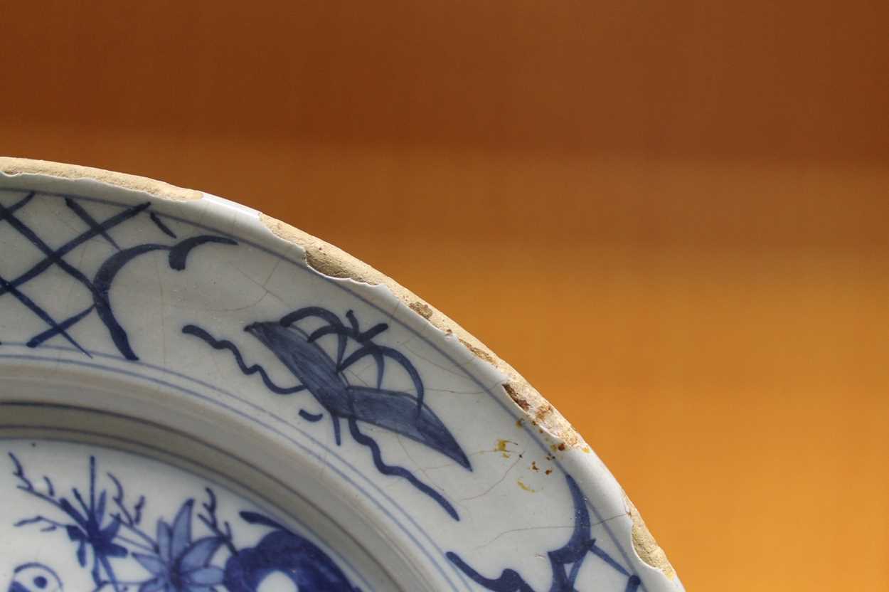 A pair of 18th century Delft blue and white dishes, - Image 3 of 5