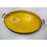 A large oval toleware twin-handled tray,