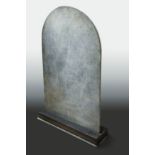 A Chinese black stone arched stele,