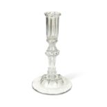 A George III pedestal glass candlestick,