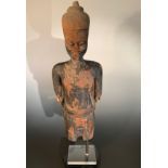 A Burmese lacquered wood fragmentary standing Buddha,