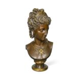 Eugene Antoine Aizelin (1821-1902), a late 19th century bronze portrait bust,