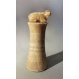 An Ancient Bactrian alabaster column idol, (3100-2000BC),