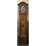 A Belgian oak longcase clock dated 1804,