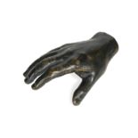 20th century British School, a bronze model of Arthur Schnabel's hand,