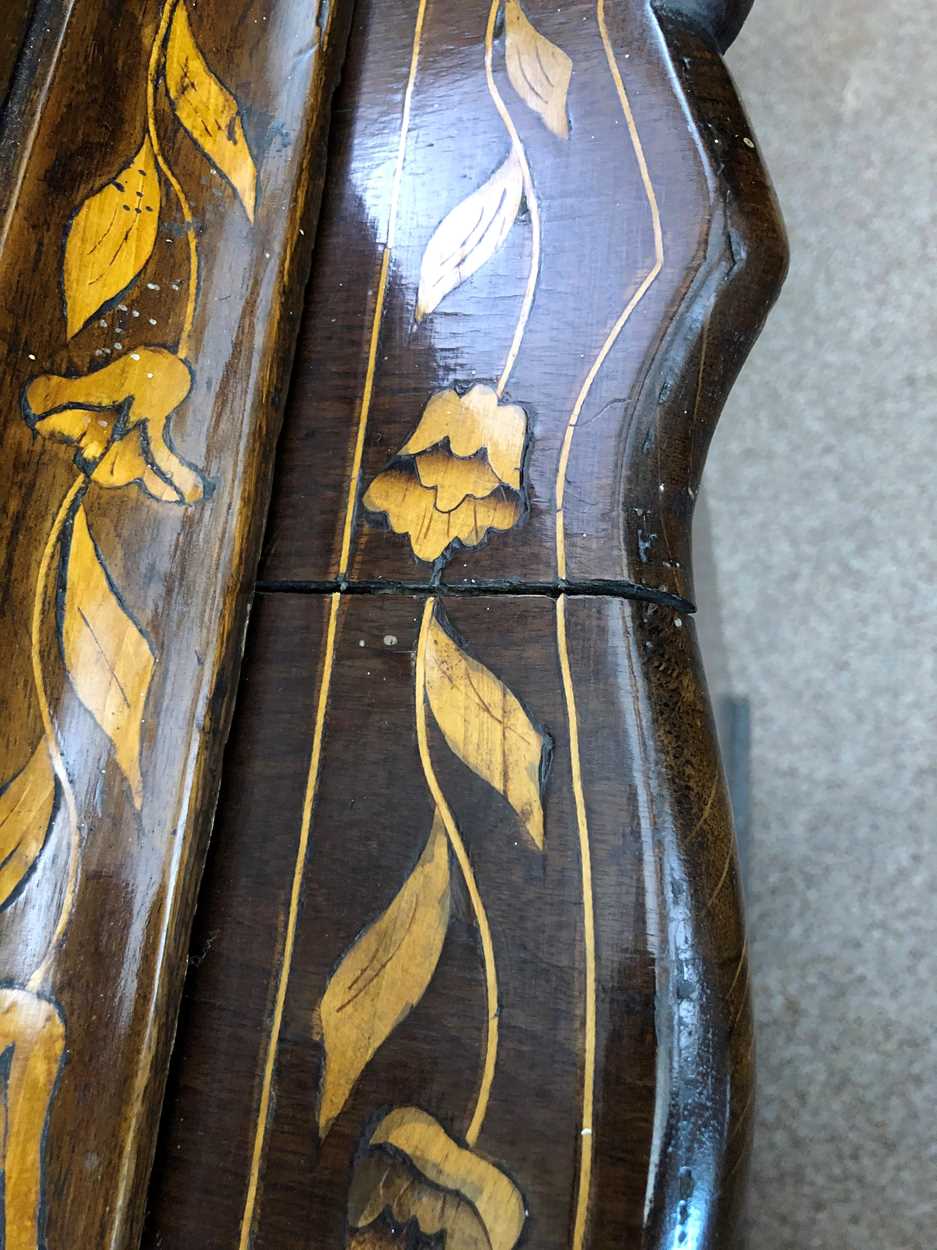 A Dutch walnut and floral marquetry vitrine, 18th century and later, - Image 4 of 12